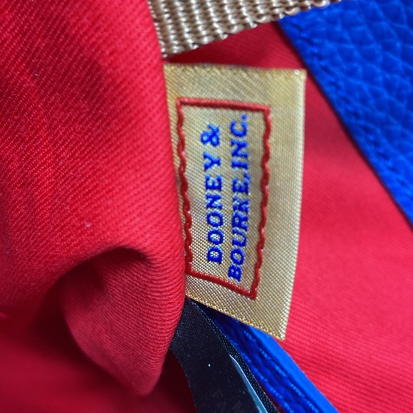 NWT Dooney & Bourke Blue Logo Lock Sack Shoulder Bag w/extra key ring accessory - Picture 10 of 16